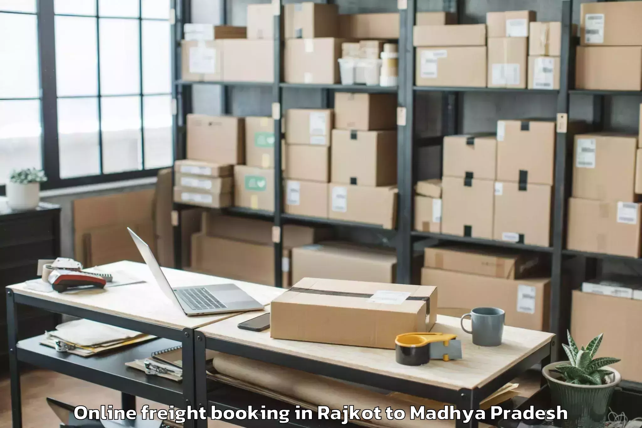 Get Rajkot to Medi Caps University Indore Online Freight Booking